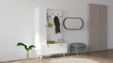 Cuier cu pantofar Lala - White, Alb, 112x170x35 cm