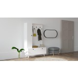 Cuier cu pantofar Lala - White, Alb, 112x170x35 cm