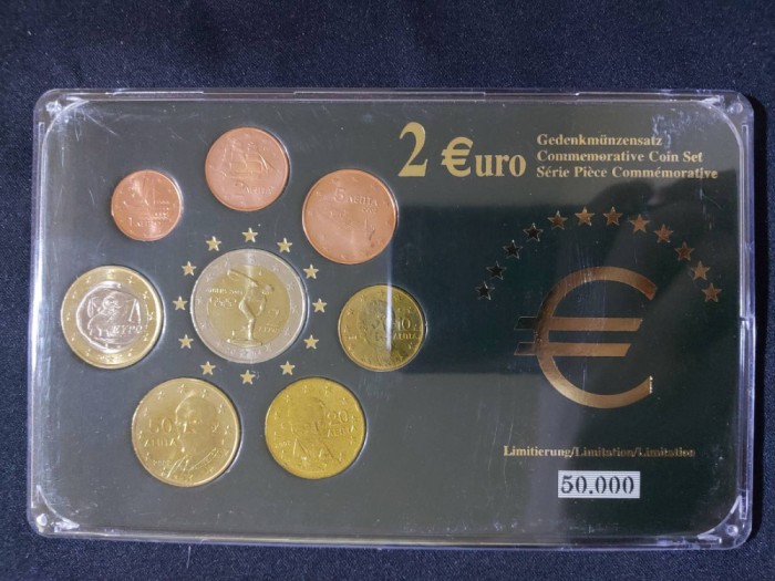 Euro set - Grecia 2002-2005 , 8 monede UNC