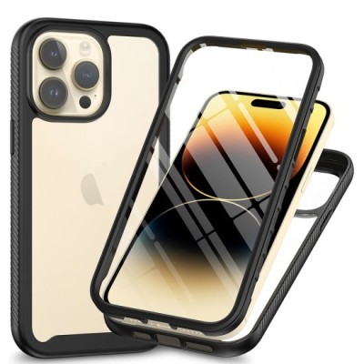 Husa pentru iPhone 15 Pro + Folie - Techsuit Defense360 Pro - Black foto