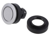 Comutator apăsare 22mm argintiu IP65 plat
