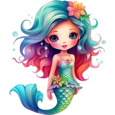 Sticker decorativ, Mica Sirena, Turcoaz, 71 cm, 1344STK