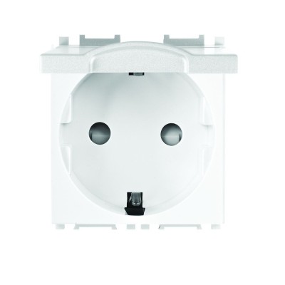 Priza schuko 2M cu capac Thea Optima Panasonic alb P-TOS.CAP foto