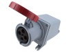 Conector alimentar AC trifazat IP&amp;S 60A 415V IP69K AMPHENOL soclu 4 pini flanșă