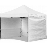 Pavilion pentru gradina/comercial, cadru metalic, 3 pereti, pliabil, alb, 3x3x3.16&nbsp;m