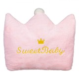Perna decorativa Shopiens&reg; in forma de Coroana de printesa, roz, 40 x 37 cm