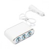 Adaptor bricheta auto tripla 12/24V, iluminata LED, cu intrerupator individual si 1 port USB, 5V, 2.1A, AVEX