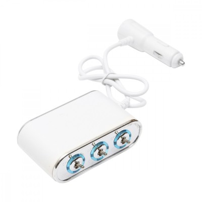 Adaptor bricheta auto tripla 12/24V, iluminata LED, cu intrerupator individual si 1 port USB, 5V, 2.1A AVX-T081222-1 foto