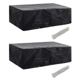Huse mobilier gradina 2 buc. 300x140cm set poliratan 10 ocheti