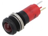 Lampă LED roșie 12VDC 12VAC &Oslash;14mm