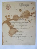Rar! Meniu Anul Nou 1906 de la Clubul Tinerimei Bucuresti