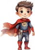 Sticker decorativ Baiat Supererou, Rosu, 83 cm, 1309STK-6