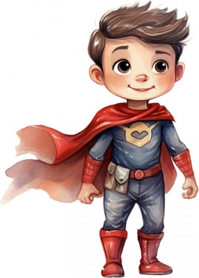 Sticker decorativ Baiat Supererou, Rosu, 83 cm, 1309STK-6 foto