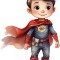 Sticker decorativ Baiat Supererou, Rosu, 83 cm, 1309STK-6