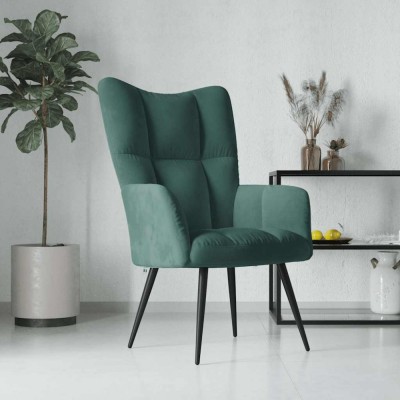 vidaXL Scaun de relaxare, verde &amp;icirc;nchis, catifea 328075 foto