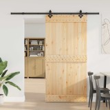 vidaXL Ușă glisantă NARVIK Natural și Negru 100 x 210 cm (213,5 cm) 3445286