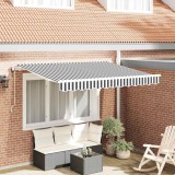 vidaXL Cortina Retractabilă Antracit, Alb 350 x 200 cm