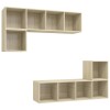 Set de dulapuri TV, 4 piese, stejar sonoma, lemn prelucrat