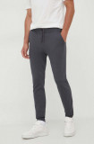 North Sails pantaloni de trening din bumbac culoarea gri, neted