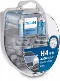 Bec Halogen H4 Philips WhiteVision Ultra 12V, 60/55W, 2 buc