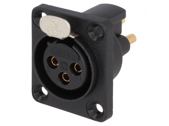 Soclu XLR mamă 3 PIN etanș cu buton aurit 5A