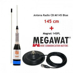 Antena Statie Radio CB Megawat ML145 Blue cu Magnet Megawat 145PL