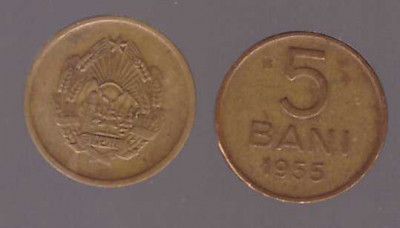 Romania 1955 - 5 bani, circulata foto