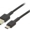 Cablu USB 2.0 A la C 1,2m Negru 18W