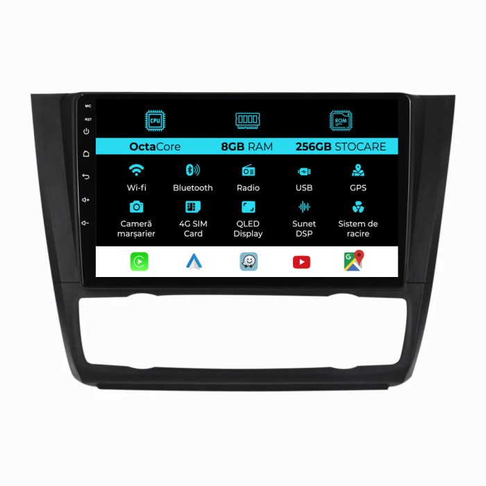 Navigatie Dedicata Bmw Seria 1 E82 E88 E81 E87 (2004-2011), 9Inch, 8Gb Ram,256Gb Stocare, CarPlay