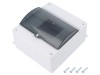 Carcasa modulara ELEKTRO-PLAST NASIELSK, 6 module, IP20, Montare pe perete, Polistiren, Clasa II, Albă, Capac Fumuriu