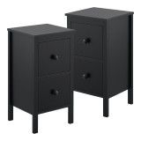 Set 2 noptiere Urjala 52x27x25cm MDF negru [en.casa] HausGarden Leisure