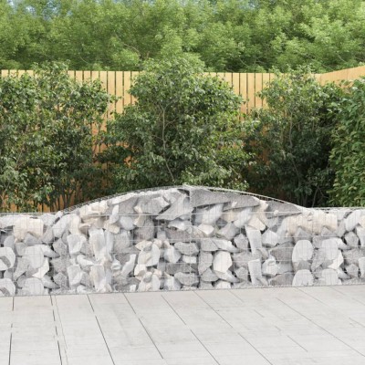 vidaXL Coșuri gabion arcuite 6 buc, 400x30x60/80 cm, fier galvanizat foto