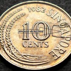 Moneda exotica 10 CENTI - SINGAPORE, anul 1982 * cod 5357 = EROARE de BATERE