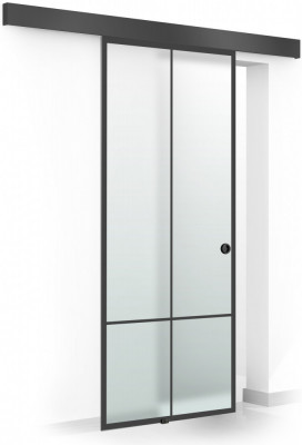 Usa glisanta Boss &amp;reg; Black, model Club negru, 90x215 cm, sticla 8 mm mata securizata, culisanta in ambele directii foto