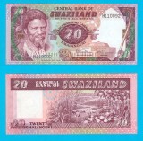 Swaziland (pick 11) 20 Emalangeni 1984-85 UNC serie: H110092; Sobhuza II
