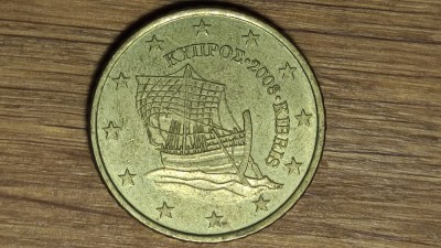 Cipru - moneda de colectie - 50 euro cent 2008 XF/XF+ - nava istorica Kyrenia foto