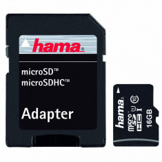 Card Hama Micro SDHC 16GB cu adaptor foto