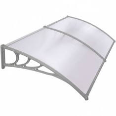 Copertina fixa usa, policarbonat transparent, 100x200 cm, cadru gri
