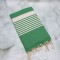 Prosop Plajă | Fouta |Tunis Verde Cu Dungi Albe 200 x 100 cm