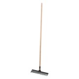 Grebla cu dinti rasuciti, pentru sol, Lumytools LT35871, otel, cu coada din lemn, 14 dinti, 145 cm