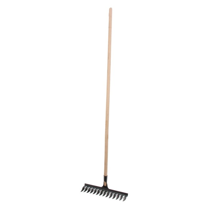 Grebla cu dinti rasuciti, pentru sol, Lumytools LT35871, otel, cu coada din lemn, 14 dinti, 145 cm