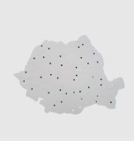 Șablon Harta Rom&acirc;niei din Plastic, Contur Rom&acirc;nia cu Perforații, Ideal Geografie și &Icirc;nvățare, Ușor, Subțire, Portabil