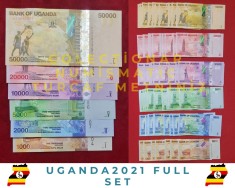Bancnote Uganda 1.000-2.000 -5.000 -10.000-20,000-50,000 Shillings 2021 SET UNC foto
