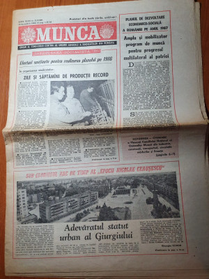 munca 18 decembrie 1986-articol si foto cu orasul giurgiu foto