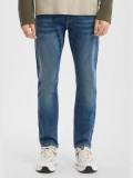 Blugi barbati Rick, cu talie medie, croiala Slim Fit, Slim Leg, Albastru, W29 L30