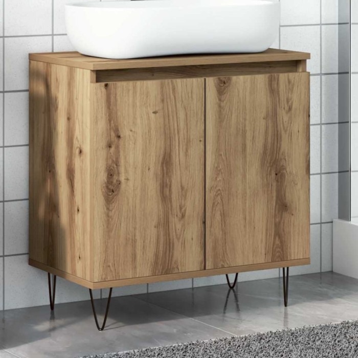 vidaXL Dulap de baie, stejar artizanal, 58x33x60 cm, lemn prelucrat
