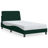 Cumpara ieftin Cadru de pat fara saltea, verde inchis, 100x200 cm, catifea