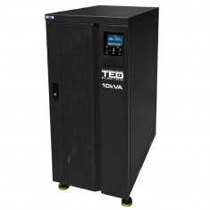 UPS 10KVA, 9000W, Online, cu Dubla Conversie, Trifazat-Monofazat 3/1, Management si Ecran LCD, Utilizeaza 16x Acumulator 12V 9Ah, TED Electric