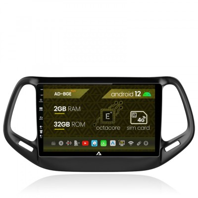Navigatie Jeep Compass (2016+), Android 12, E-Octacore 2GB RAM + 32GB ROM, 10.1 Inch - AD-BGE10002+AD-BGRKIT287 foto