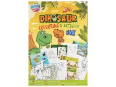 Carte cu activitati de colorat, dinozauri, A4, 64 pag, Moxy